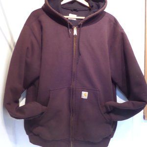 XXL 20 Carhartt Insulated Zip Front Hoodie Brown